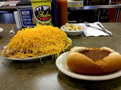 Skyline chili - 643 Vine Street. Skyline Chili. Open · Closes at 2:00 AM. Skyline Chili restaurant chain. Famous for secret recipe Cincinnati-style chili & fast, friendly dine-in & drive-thru service. Serving Cheese Coneys, Ways, Greek Salad & more great-tasting food since 1949. Locations in OH, KY, IN & FL. Grocery products available at on …